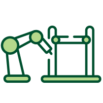 Machine tending robotic arm
